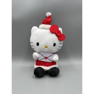 Hello Kitty Sanrio In Santa Hat Holding Letter Plush 8” Stuffed Animal Just Play